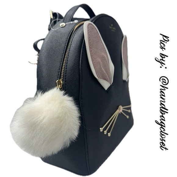 Kate Spade Hop To It Rabbit Sammi Bunny Easter Black Mini Backpack Bag main image 6